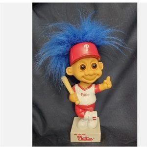Philadelphia Phillies Troll Doll with Blue Hair